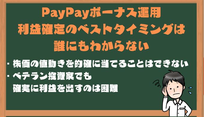 PayPayボーナス運用の利益確定のベストタイミングは誰にも分らない